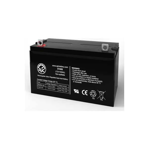 Battery Clerk AJC Exide EP100-12 Sealed Lead Acid Replacement Battery 100Ah, 12V, NB AJC-D100S-V-0-191196 - main